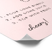 Rosa Minimalistisches Script Brautparty Mimosa Bar Poster (Ecke)
