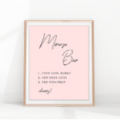 Rosa Minimalistisches Script Brautparty Mimosa Bar Poster