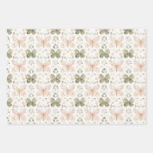 Rosa Mint Gelbe Piñata Schmetterlinge Geburtstag Geschenkpapier Set (Vorderseite)