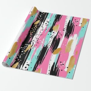Rosa Mint Gold Luxus Abstract Geschenkpapier