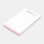 Rosa & Mint Moderne Namen, Minimalistisch Post-it Klebezettel (angewinkelt)