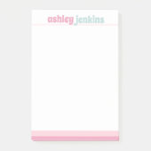 Rosa & Mint Moderne Namen, Minimalistisch Post-it Klebezettel (Vorderseite)