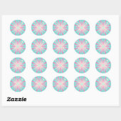 Rosa Mint Retro Starburst Glow Runder Aufkleber (Blatt)