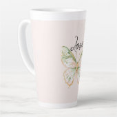 Rosa Mintgrün Gold Schmetterling  Milchtasse (Linke Ecke)