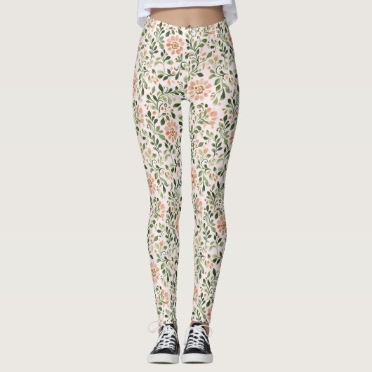 Rosa Mintgrün Schmetterling Leggings (Vorderseite)