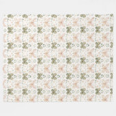 Rosa Mintgrüne Schmetterlinge  Fleecedecke (Vorderseite (Horizontal))