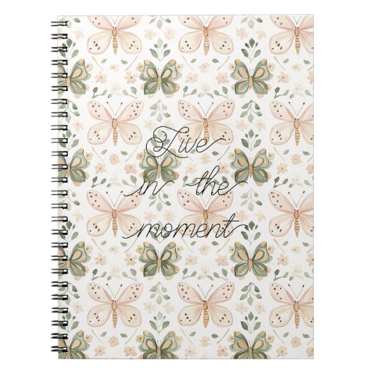 Rosa Mintgrüne Schmetterlinge  Notizblock (Vorderseite)