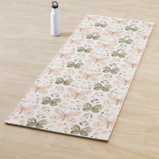 Rosa Mintgrüne Schmetterlinge  Yogamatte (Beispiel)