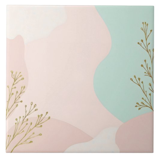 Rosa Minz Abstracte Trendige Kollektion Fliese (Vorderseite)