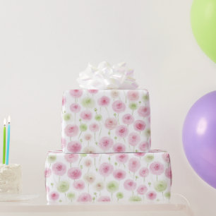 Rosa Minze Blumen-Ranunculus Geburtstag Geschenkpapier