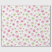 Rosa Minze Blumen-Ranunculus Geburtstag Geschenkpapier (Flach)