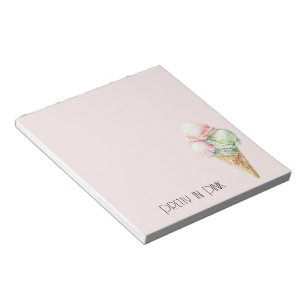 Rosa Minze-Eis-Waffel Notizblock