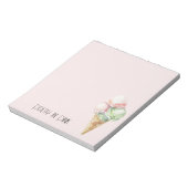 Rosa Minze-Eis-Waffel Notizblock (Rotiert)