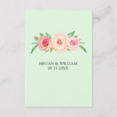 Rosa-Minze-Hochzeitsrichtung einfügen Begleitkarte (Rückseite)