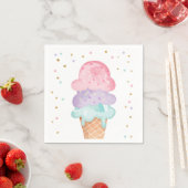 Rosa Minze Ice Creme Cone Confetti Papier Napkins Serviette (Beispiel)