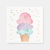 Rosa Minze Ice Creme Cone Confetti Papier Napkins Serviette (Vorderseite)