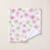 Rosa Minze Ranunculus Blumen Badhandtuch Set (Waschlappen)