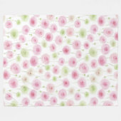 Rosa Minze Ranunculus Blumen Fleecedecke (Vorderseite (Horizontal))