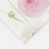 Rosa Minze Ranunculus Blumen Fleecedecke (Ecke)
