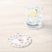 Rosa Minze Ranunculus Blumen Geburtstag Runder Pappuntersetzer (Vor Ort)