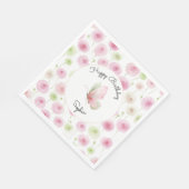 Rosa Minze Ranunculus Blumen Geburtstag Serviette (Ecke)