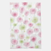 Rosa Minze Ranunculus Blumen Geschirrtuch (Vertikal)