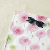 Rosa Minze Ranunculus Blumen Strandtuch (Beispiel)