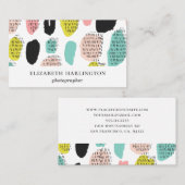 Rosa Minze schwarze Pinselstriche. Modernes berufl Visitenkarte (Vorne/Hinten)