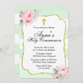 Rosa, Minze und Gold Einladung (Vorne/Hinten)