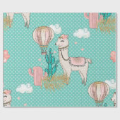 Rosa, Minze und Gold Glitzer Wüste Steampunk Llama Geschenkpapier (Flach)