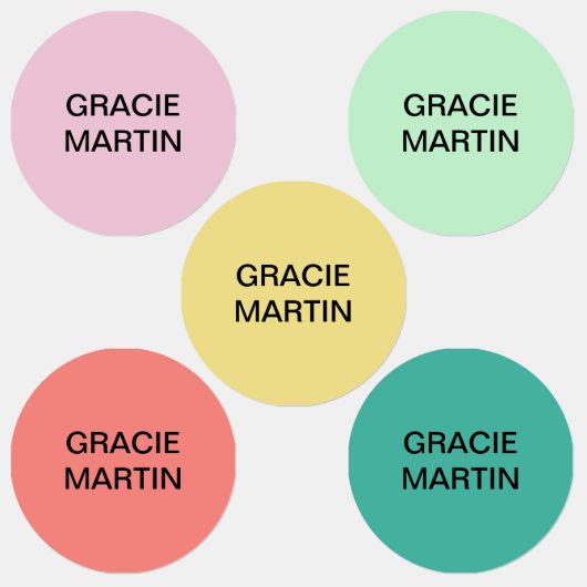 Rosa Minzgelbe Aquamarine Koralle Etiketten (Gruppe)