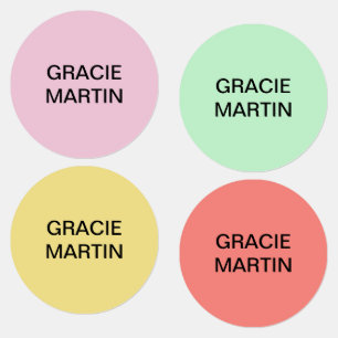 Rosa Minzgelbe Kinder mit Eisen auf dem Namen Etiketten