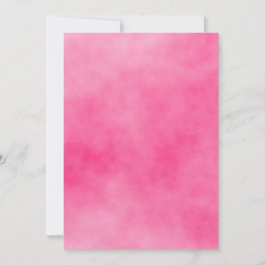 Rosa Minzgrün, weißes Aquarell Abschluss Einladung (Rückseite)