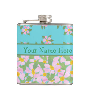 Rosa-Mischlings-Hunde-Rose-Blumen-Hip-Flasche zur Flachmann