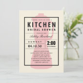 Rosa Mischmaschinen-Küchen-Duschen-Einladungen Einladung (Stehend Vorderseite)