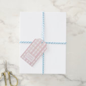 Rosa Mischplaid Geschenkanhänger (Mit Garn)