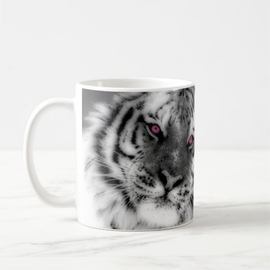 Rosa Mit Augen Tiger Kaffeetasse (Links)