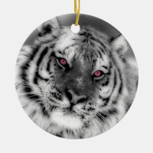 Rosa Mit Augen Tiger Keramikornament (Vorne)