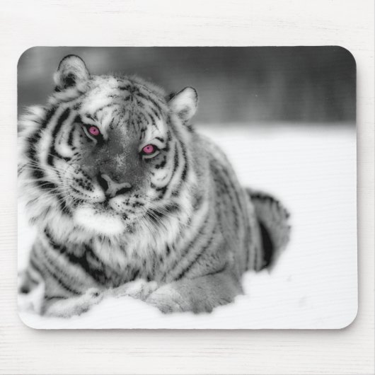 Rosa Mit Augen Tiger Mousepad (Vorne)
