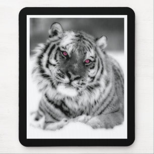 Rosa mit Augen Tiger Mousepad