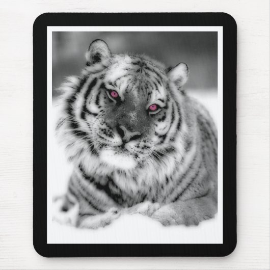 Rosa mit Augen Tiger Mousepad (Vorne)