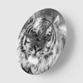 Rosa Mit Augen Tiger Runde Wanduhr (Winkel)