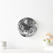 Rosa Mit Augen Tiger Runde Wanduhr (Zuhause)