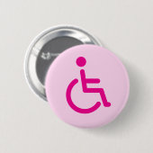 Rosa mit Behinderung Symbol- oder Handikapzeichen Button (Vorne & Hinten)
