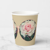 Rosa mit Beige Pappbecher (Rückseite)