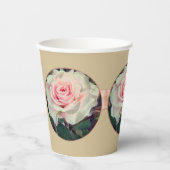 Rosa mit Beige Pappbecher (Vorderseite)