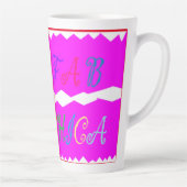 Rosa mit bestickter Textzeichnung Milchtasse (Rechts)