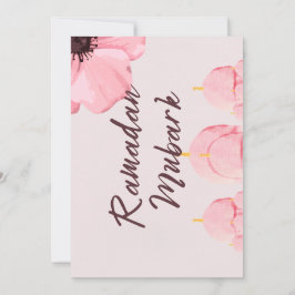 Rosa mit Blumen Ramadan Mubark Einladung