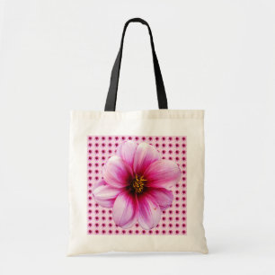 Rosa mit Blumendahlie botanisch Tragetasche