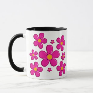 Rosa mit Blumenelement Tasse